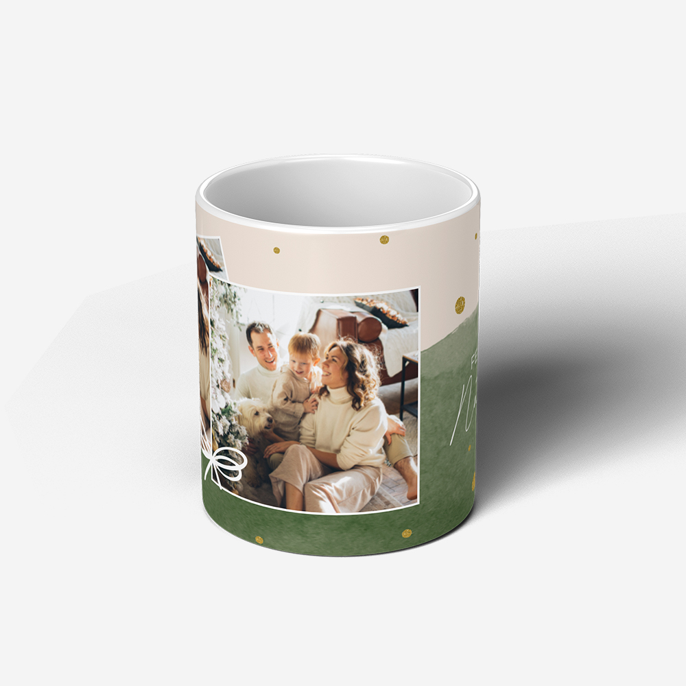 Caneca Watercolor Xmas Gold 2